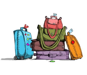 packing suitcase clipart